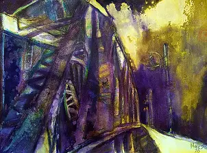 Marzena Salwowska, Most stąd do wieczności, Akwarele, Inne - papier, 48 x 35