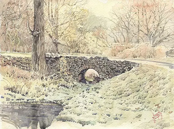 Leszek Legut - The bridge over the moat in Siedlęcin