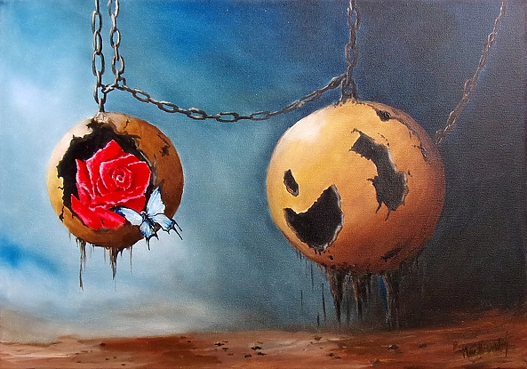 Roman Hnedkovsky - Papillon et rose