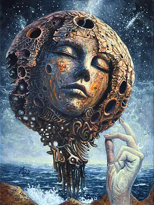 Krzysztof Krawiec, Mudra Wszechświata  Akryl , Obraz akrylowy - płyta, 30 x 40