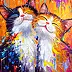 Olha Darchuk, Purr-fect Happiness , Obraz olejny - płótno, 50 x 60