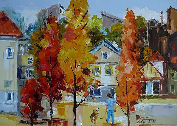 Dorota Łaz - ON A WALK WITH A DOG 1