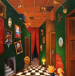 Tomasz Pietrzyk, НОЧЬ В старом доме, Масляная картина - холст, 70 x 100