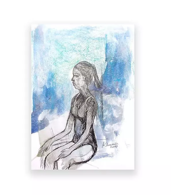 Anna Skowronek - At the pool-sketch