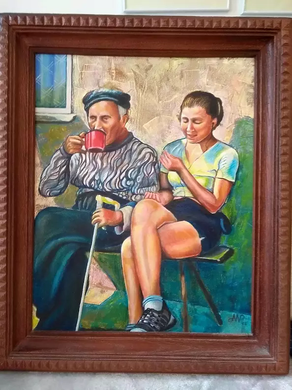 Anna Nowiszewska - Na ławce przy kawce