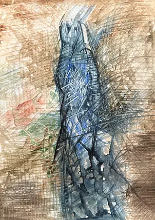 Anna Lupa Suchy, On the beach, Watercolors - paper, 20 x 29