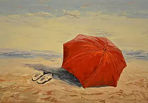 Krystyna Mąkosza - Na plaży