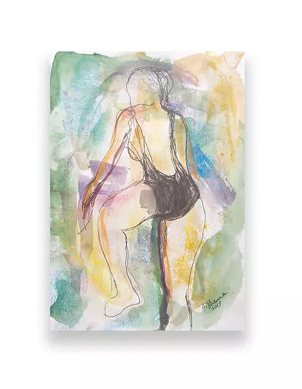 Anna Skowronek - Na plaży - szkic