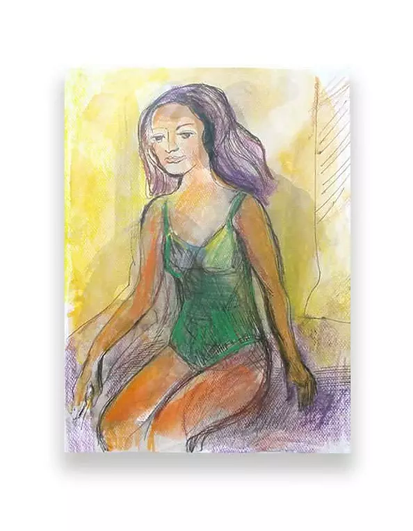 Anna Skowronek - Na plaży - szkic