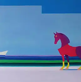 Waldemar Jarosz, На пляже в Унесце, Масляная картина - холст, 55 x 40