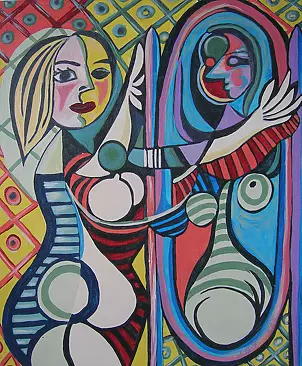 Aleksnadra Gaweł Krajska - Auf der Basis von P. Picasso ,, Viewer Frau im Spiegel