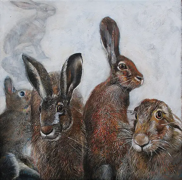 Iza Jaśniewska, Take it easy, Acrylic painting - canvas, 40 x 40