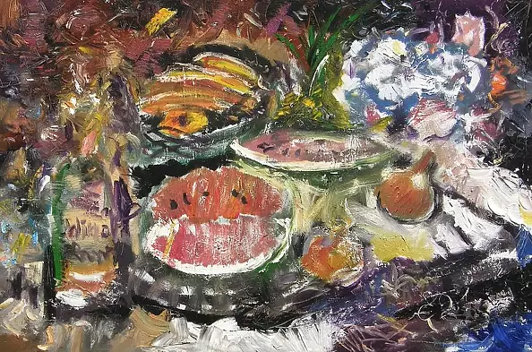 Eryk Maler - On a market stall, 120x80, 2021