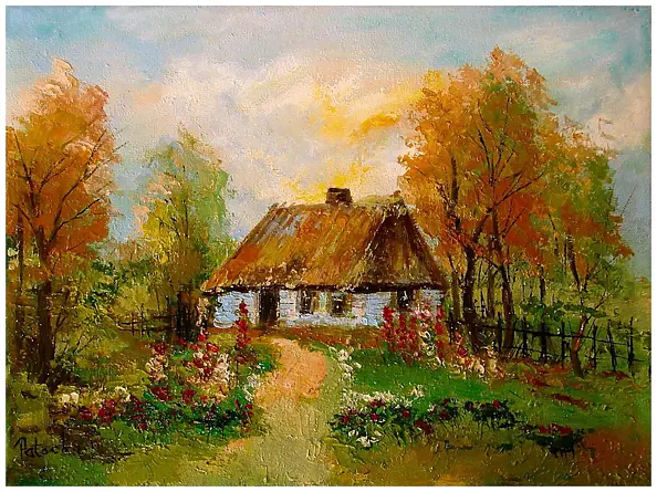 Grażyna Potocka - In the countryside oil painting 30-40cm