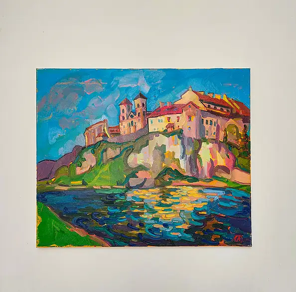 Anastasiia Kurkova, Na wysokiej skale, Obraz olejny - płótno, 60 x 50