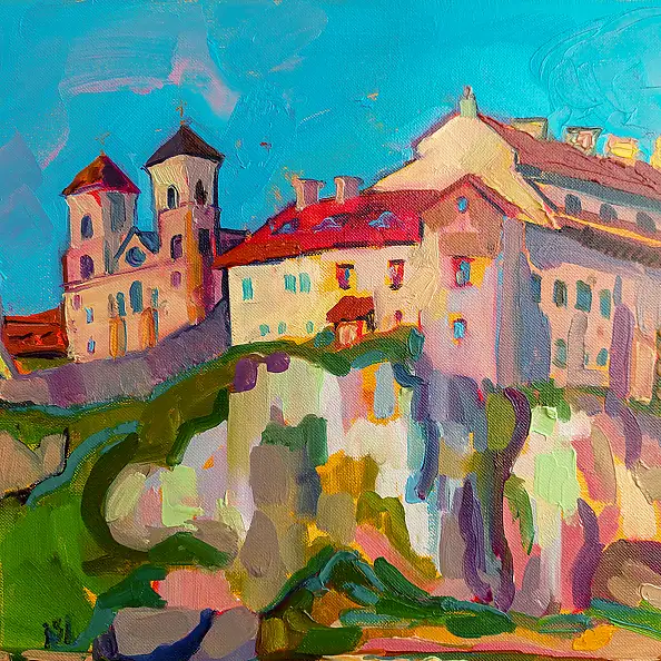 Anastasiia Kurkova, Na wysokiej skale, Obraz olejny - płótno, 60 x 50