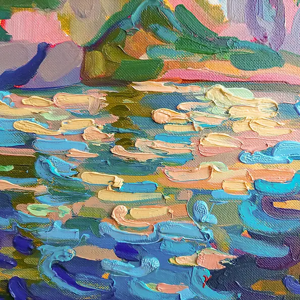 Anastasiia Kurkova, Na wysokiej skale, Obraz olejny - płótno, 60 x 50