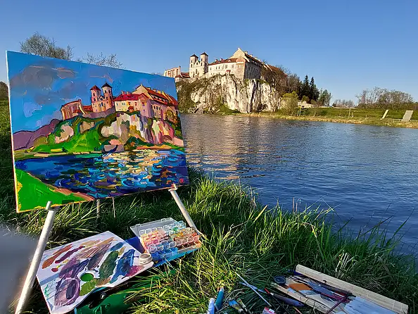 Anastasiia Kurkova, Na wysokiej skale, Obraz olejny - płótno, 60 x 50