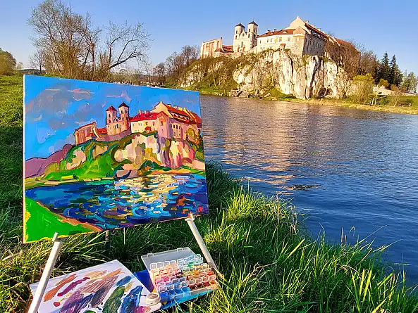 Anastasiia Kurkova, Na wysokiej skale, Obraz olejny - płótno, 60 x 50