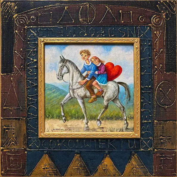 Dariusz Miliński, Na zawsze razem, Obraz olejny - płótno, 30 x 30