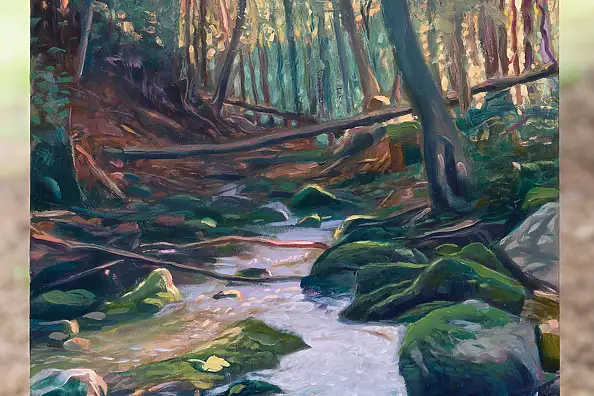 Wojciech Pater, Nad Górskim Strumieniem, Obraz olejny - płyta, 40 x 60