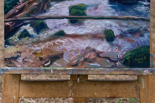Wojciech Pater, Nad Górskim Strumieniem, Obraz olejny - płyta, 40 x 60