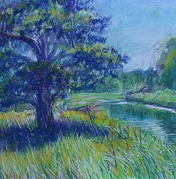 Dorota Zbroszko, Auf der Warta, Pastell - Papier, 42 x 29