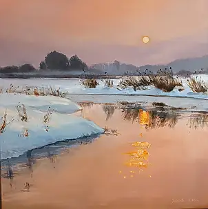 Jolanta Madej, Nad brzegiem, Obraz olejny - płótno, 60 x 60