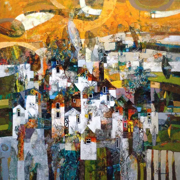 Alicja Słaboń Urbaniak - A cloud is flowing over the town