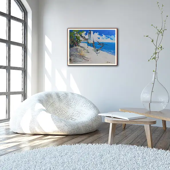 Henadzy Havartsou, Armonia in riva al mare, Quadro a olio - tela, 70 x 50