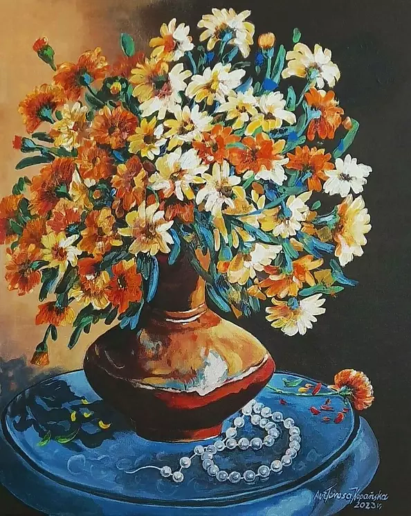 Teresa Kopańska - "Marigolds and Pearls"