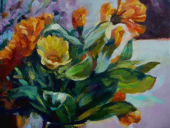 Barbara Gulbinowicz - Marigolds in a glass