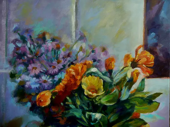 Barbara Gulbinowicz - Marigolds in a glass