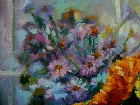 Barbara Gulbinowicz - Marigolds in a glass