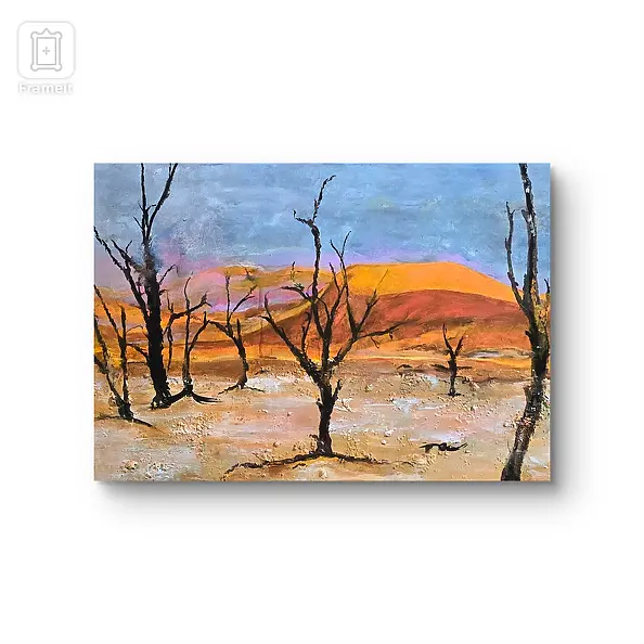 Ewa Mościszko - Namibia, acrylic painting on canvas 70x50x1cm