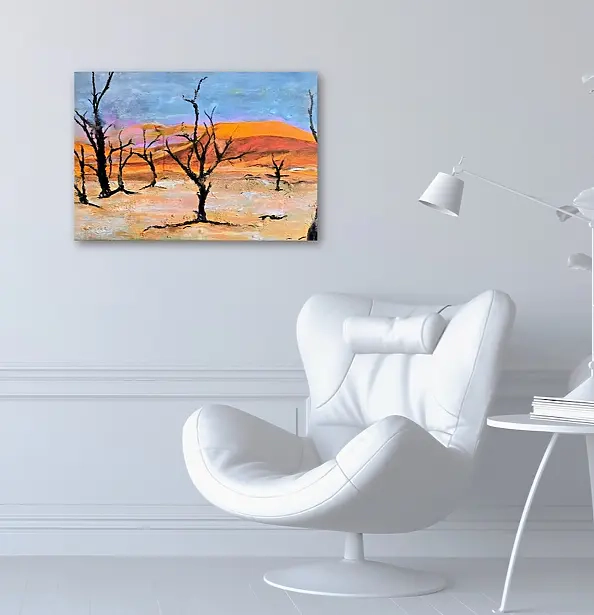 Ewa Mościszko - Namibia, acrylic painting on canvas 70x50x1cm