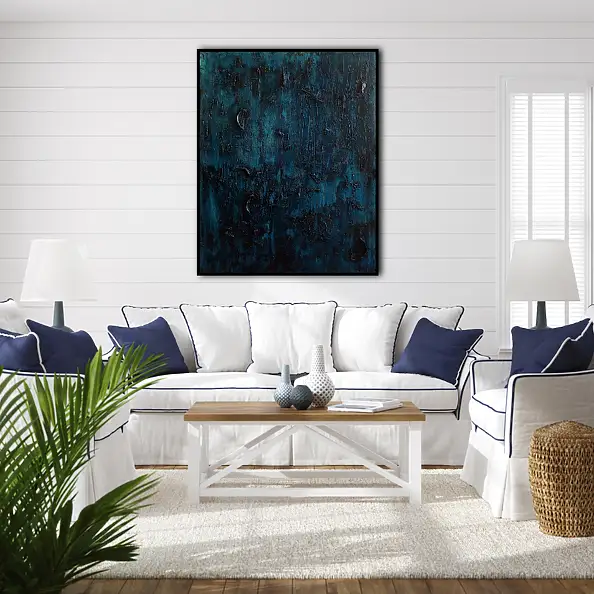 Iwona Jabłońska, A passionately disturbing ocean, Watercolors, Impasto, Chalk, Glaze, Acrylic painting, Oil painting, Pastel, Mixed media, Tempera - canvas, 80 x 100