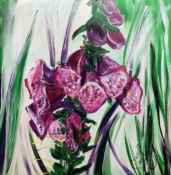 LUCYNA Wiech - Foxglove - triptych x 5 paintings