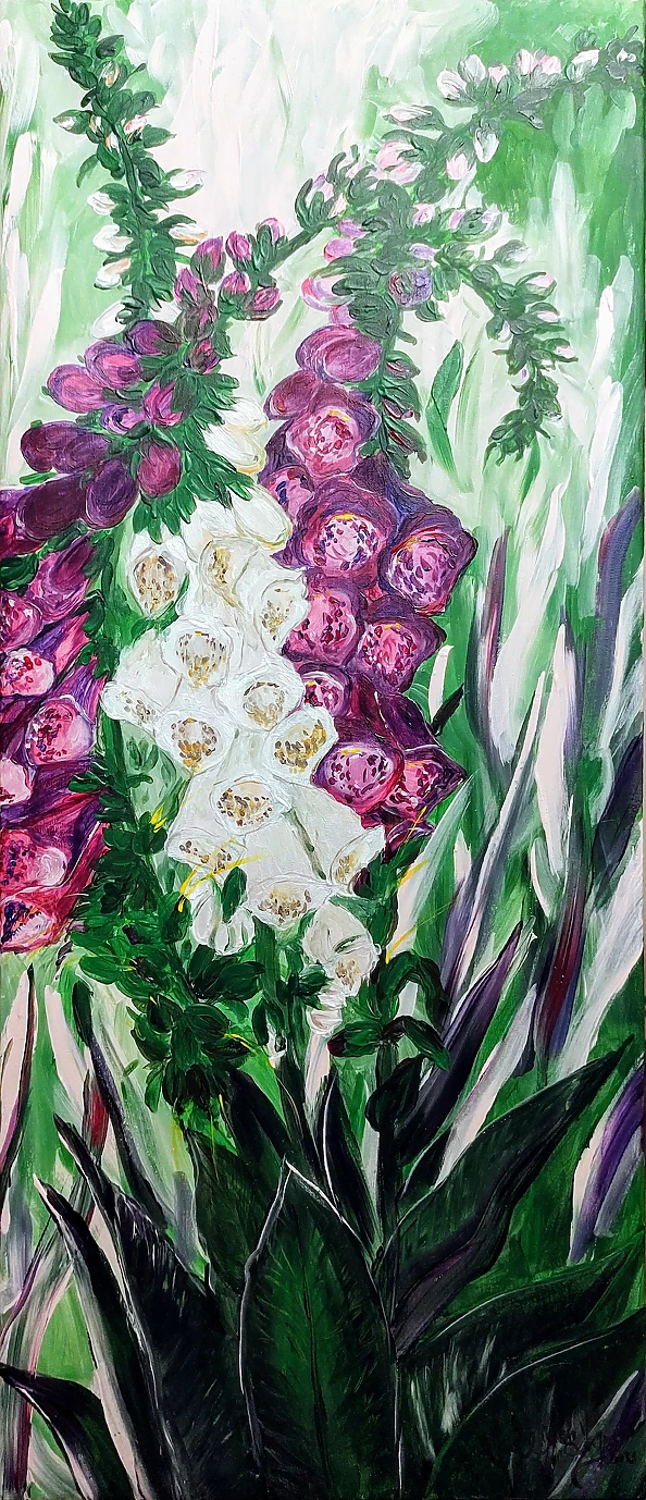 LUCYNA Wiech - Foxglove - triptych x 5 paintings