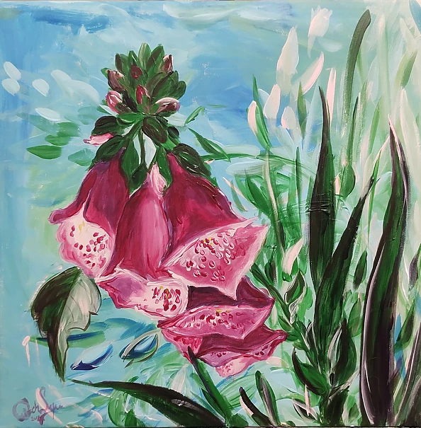 LUCYNA Wiech - Foxglove - triptych x 5 paintings