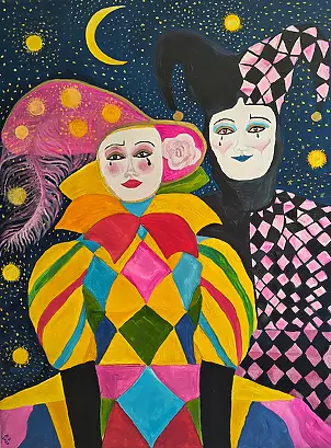 Elżbieta Sulecka, Opposite the Stars, Oil painting - canvas, 70 x 90