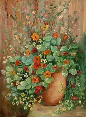 Urszula Nieborak - Nasturtiums in the pot