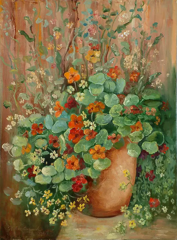 Urszula Nieborak - Nasturtiums in the pot
