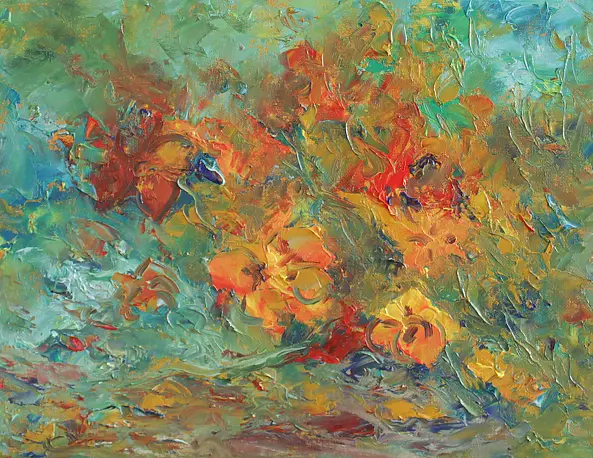 Bożena Mozolewska - Nasturcje w ogrodzie