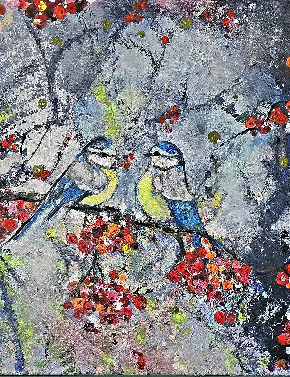 Ewa Mościszko, Unser Rendezvous, 50x40x1 cm, Acrylgemälde - Leinwand, 40 x 50
