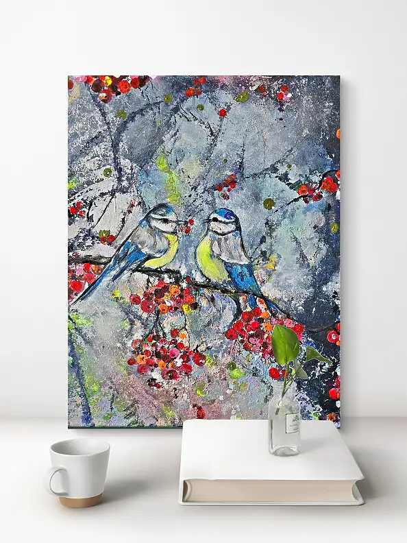 Ewa Mościszko, Unser Rendezvous, 50x40x1 cm, Acrylgemälde - Leinwand, 40 x 50
