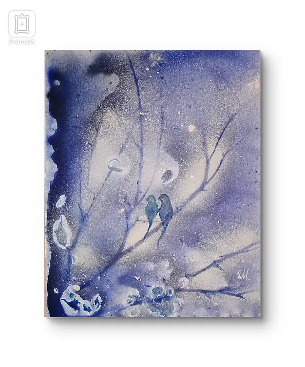 Ewa Mościszko - Nasze Randez-Vous,  blue, 50x40x1cm 