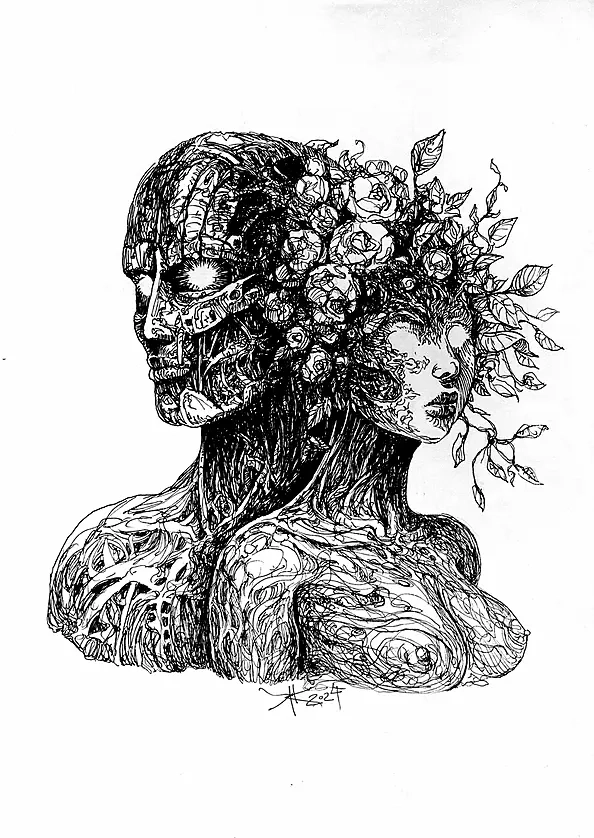 Krzysztof Krawiec - The nature of love *pen drawing