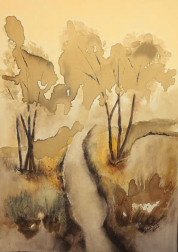 Alicja Wysocka, Natura w sepii II, Inne, Obraz akrylowy, Techniki mieszane - płótno, 50 x 70