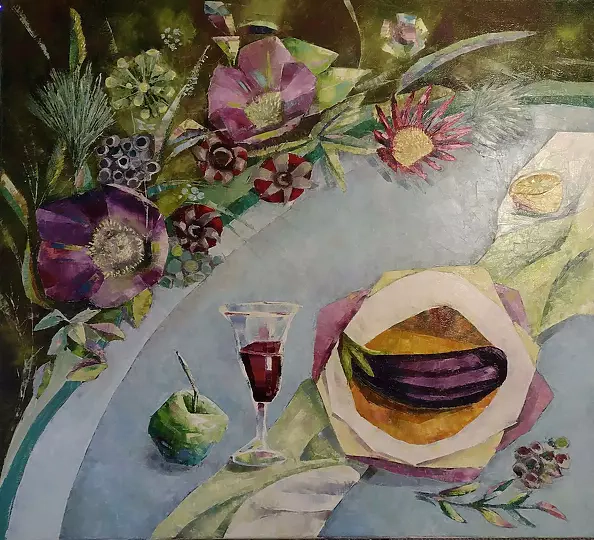 Ewa Tyburcy - Nature with eggplant